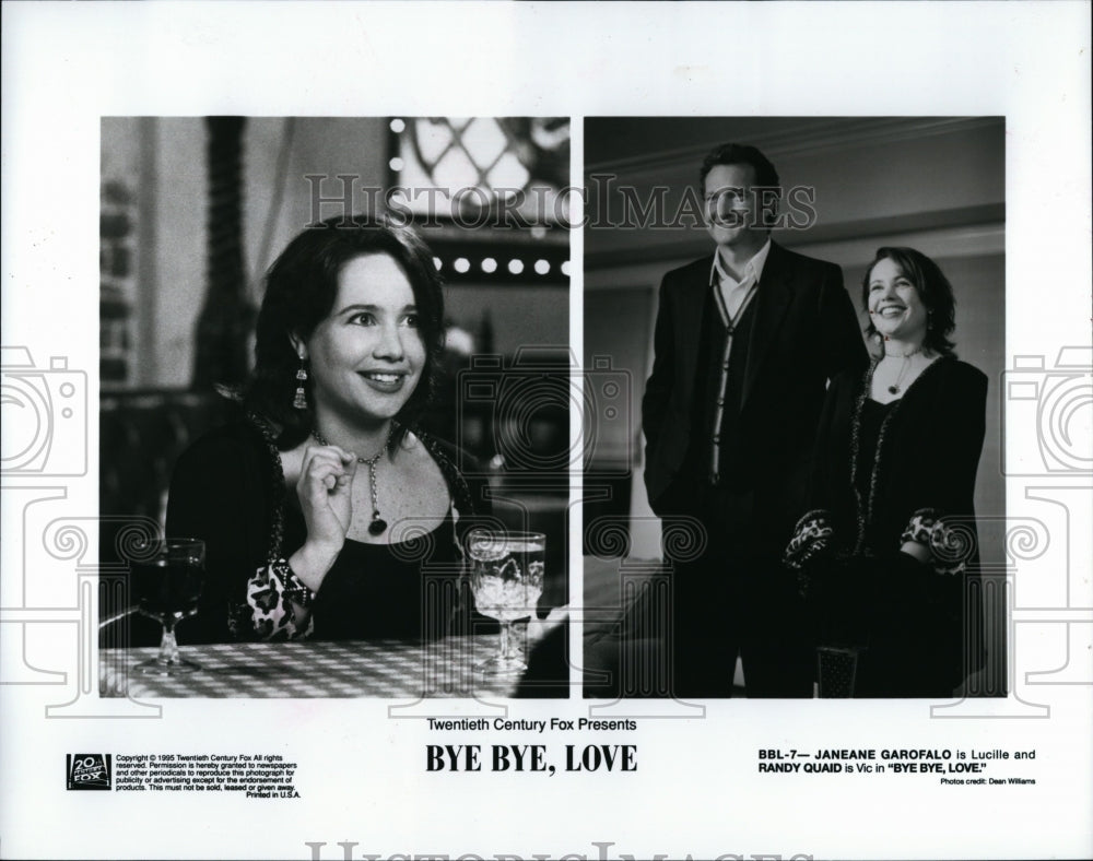 1996 Press Photo Bye Bye, Love FIlm Janeane Garofalo Randy Quaid Scene- Historic Images