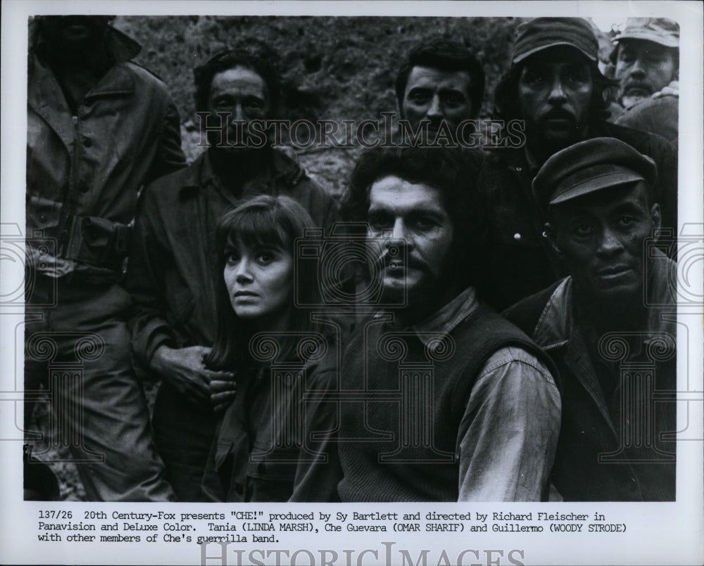 1969 Press Photo Che! Film Actors Linda Marsh Omar Sharif Woody Strode Scene- Historic Images