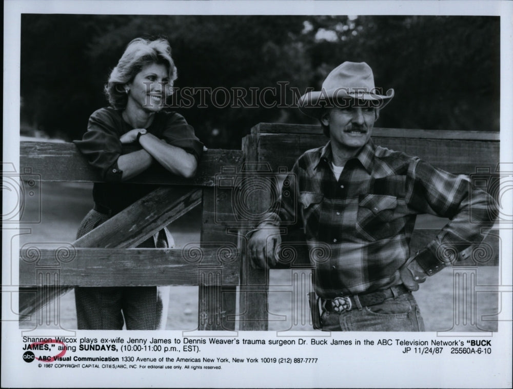 1987 Press Photo Shannon Wilcox Dennis Weaver Buck James Tv Series- Historic Images