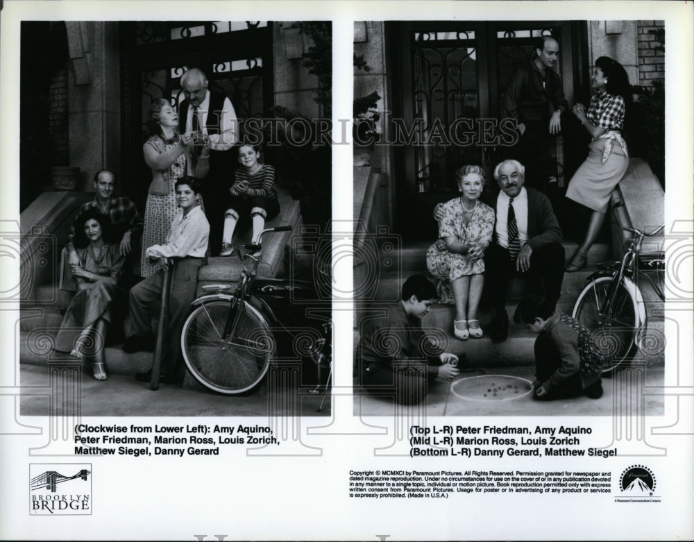 1992 Press Photo &quot;Brooklyn Bridge&quot; Danny Gerard &amp; Matthew Siegel,Amy Aquino- Historic Images