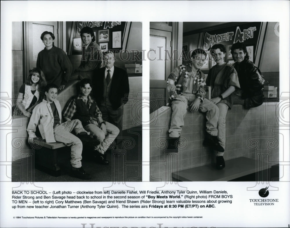 1993 Press Photo  &quot;Boy Meets World&quot;  Ben Savage,Rider Strong,D Fishel- Historic Images