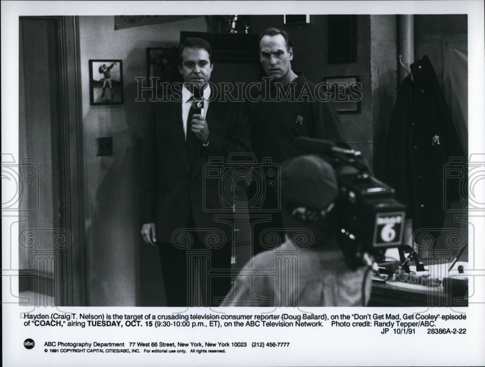 1991 Press Photo  &quot;Coach&quot; , Craig T Nelson, DFoug Ballard- Historic Images