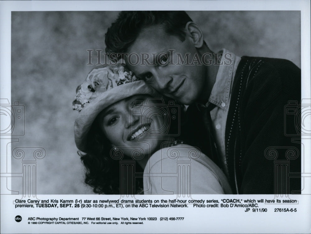 1990 Press Photo &quot;Coach&quot; , Clare Carey &amp; Kris Kamm- Historic Images