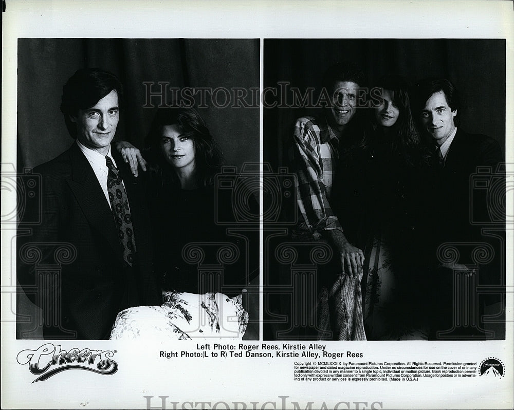 Press Photo Ted Danson, Kirstie Alley &amp; Roger Rees in &quot;Cheers&quot;- Historic Images