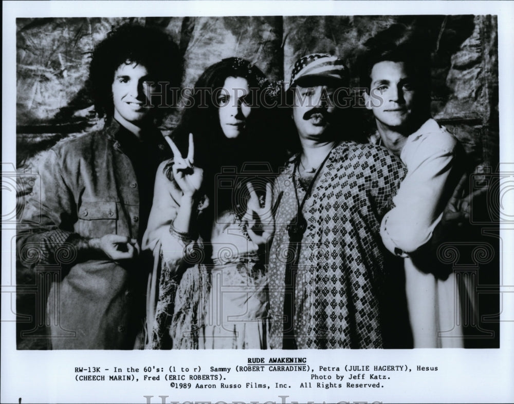 1989 Press Photo Robert Carradine Julie Hagerty Cheech Marin Eric Roberts Actor- Historic Images