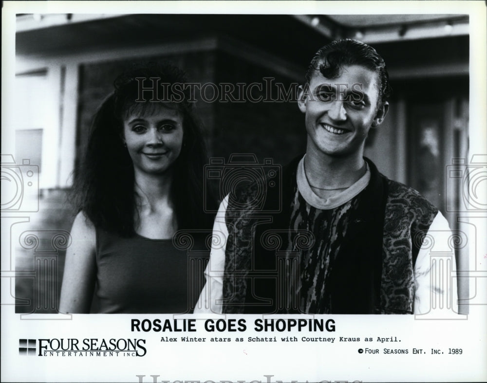 1989 Press Photo Alex Winter Actor Courtney Kraus Actress Rosalie Goes Shopping- Historic Images