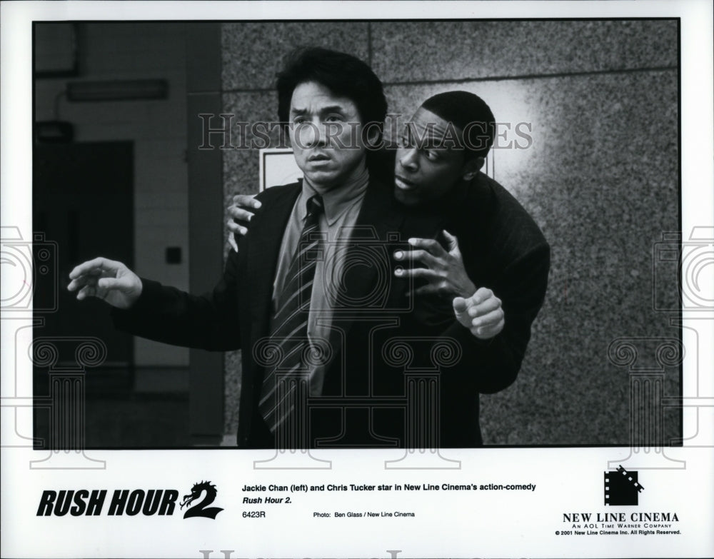 2001 Press Photo Jackie Chan Actor Chris Tucker Action Comedy Rush Hour 2 Movie- Historic Images