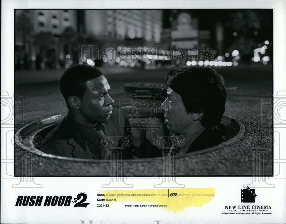 2001 Press Photo Chris Tucker Actor Jackie Chan Rush Hour 2 Comedy Movie Film- Historic Images