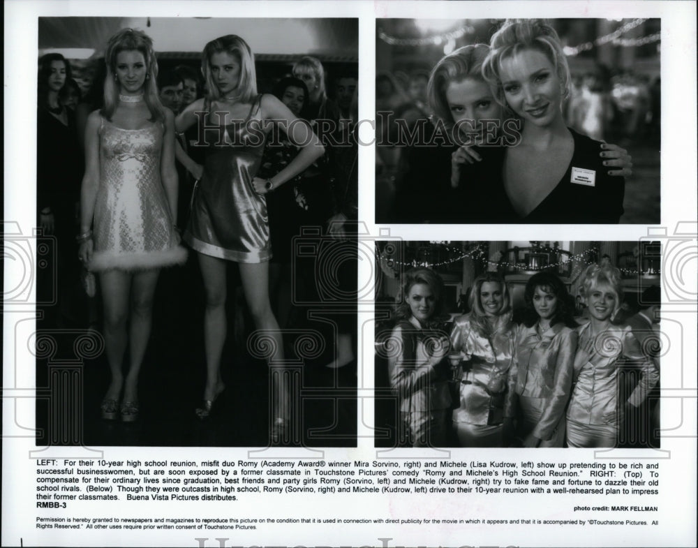 1997 Press Photo Mia Sorvino and Lisa Kudrow in &quot;Romy and Michele&#39;s High School- Historic Images