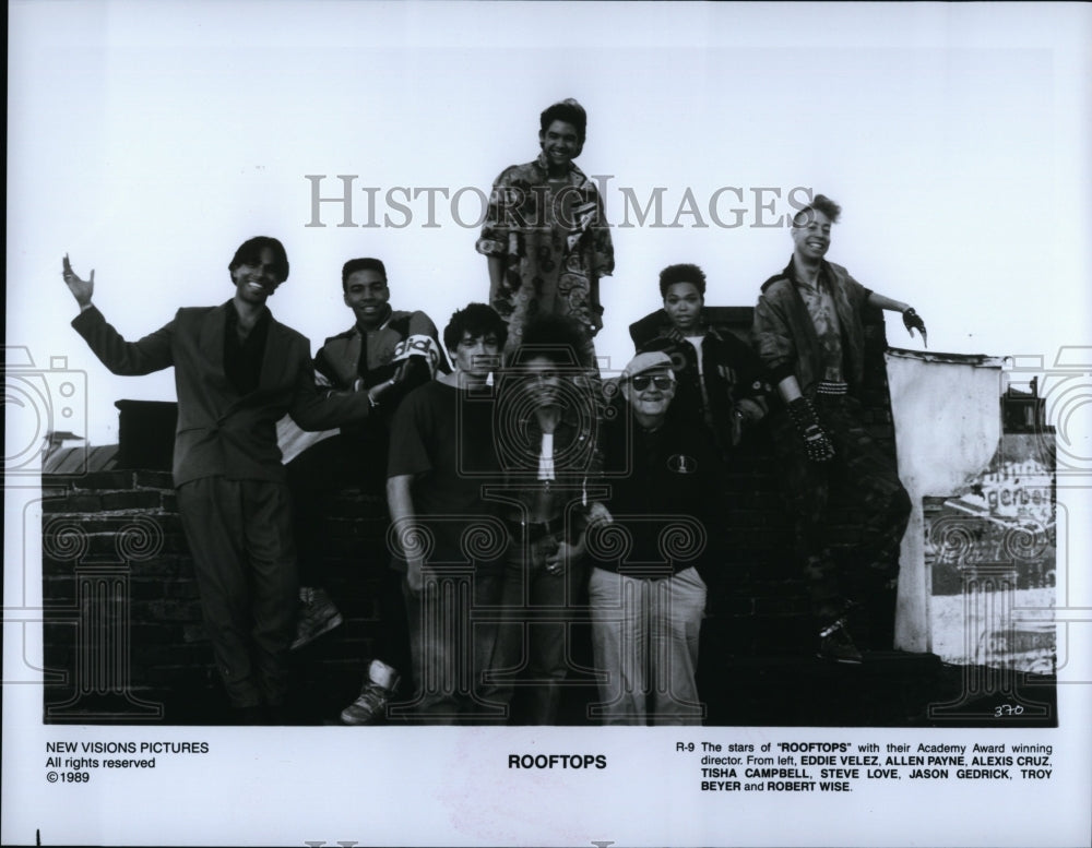 1989 Press Photo Eddie Valez Alen Payne and Alexis Cruz in &quot;Rooftops&quot;- Historic Images