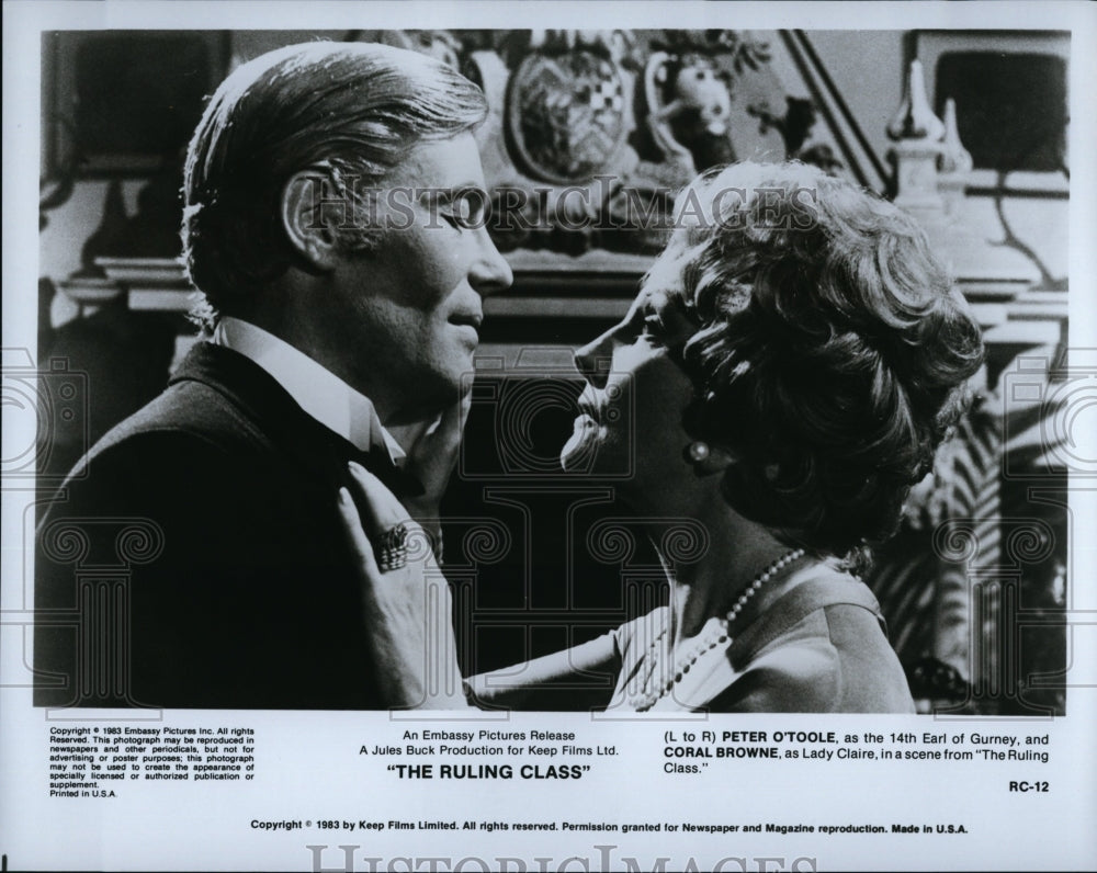 1983 Press Photo Peter O&#39;Toole, Coral Browne, &quot;The Ruling Class&quot;- Historic Images