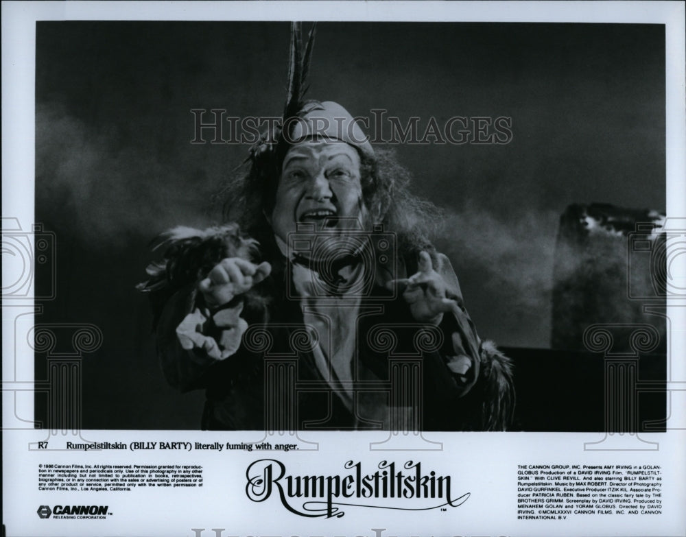 1986 Press Photo Billy Barty in &quot;Rumpelstiltskin&quot;- Historic Images