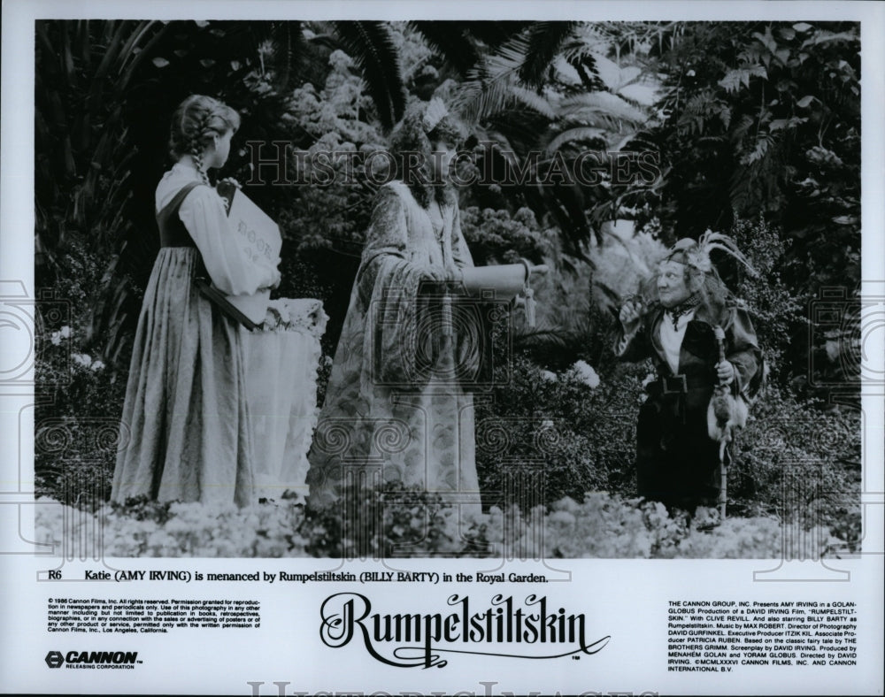 1986 Press Photo Amy Irving, Billy Barty, &quot;Rumpelstiltskin&quot;- Historic Images