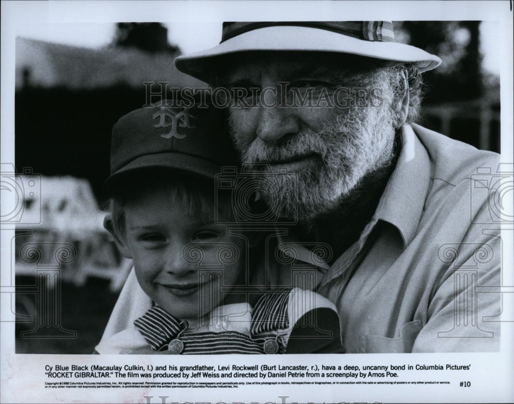 1988 Press Photo &quot;Rocket Gibraltar&quot; Burt Lancaster &amp; Macaulay Culkin- Historic Images