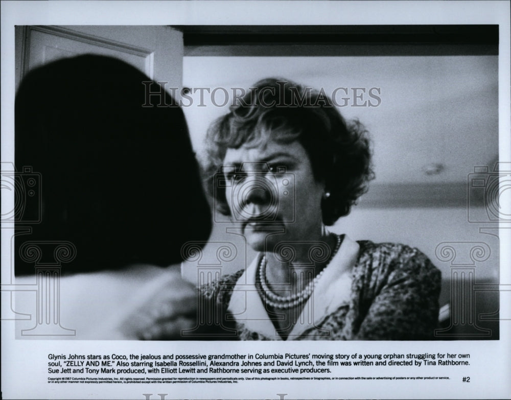 1987 Press Photo Glynis Johns in &quot;Zelly and Me&quot;- Historic Images