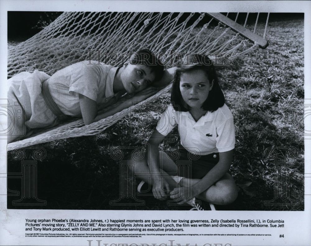 1987 Press Photo &quot;Zelly and Me&quot; Alexandra Johnes &amp; Isabella Rossellini- Historic Images