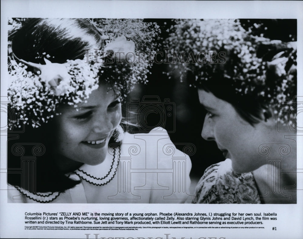 1987 Press Photo &quot;Zelly and Me&quot; Alexandra Johnes &amp; Isabella Rossellini- Historic Images