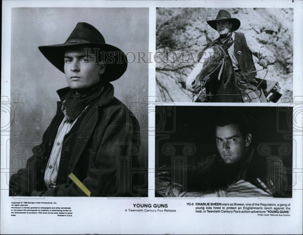 1990 Press Photo &quot;Young Guns &quot; starring Charlie Sheen- Historic Images