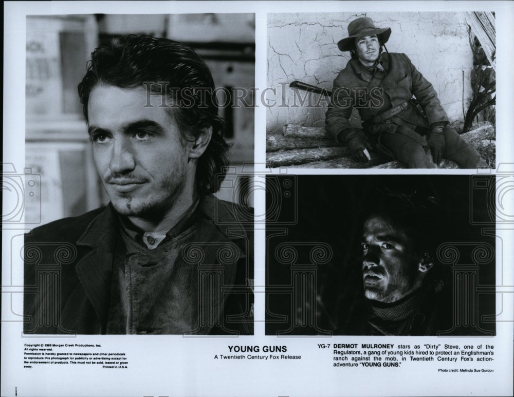 1988 Press Photo Dermot Mulroney Actor Young Guns Action Adventure Movie Film- Historic Images