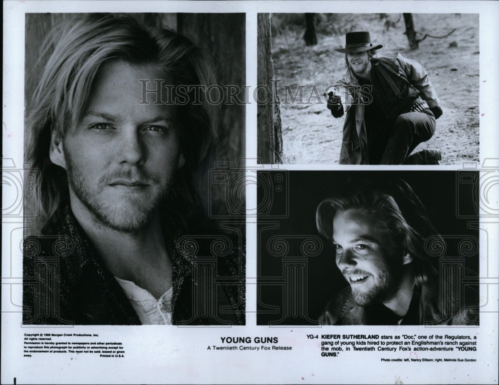 1988 Press Photo Kiefer Sutherland Actor Young Guns Action Adventure Movie Film- Historic Images