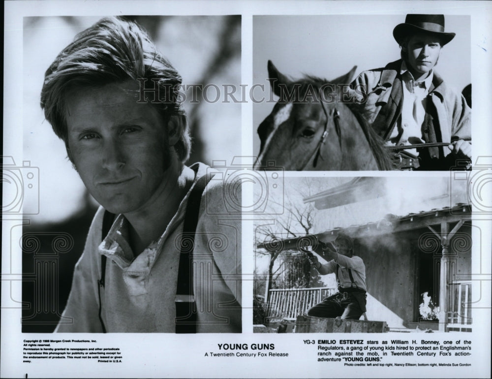 1988 Press Photo Emilio Estevez Actor Young Guns Action Adventure Movie Film- Historic Images