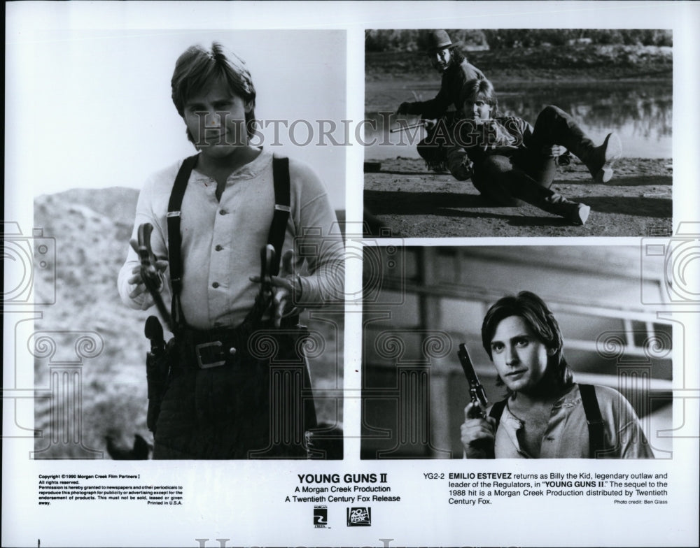 1990 Press Photo Emilio Estevez in &quot;Young Guns II&quot;- Historic Images