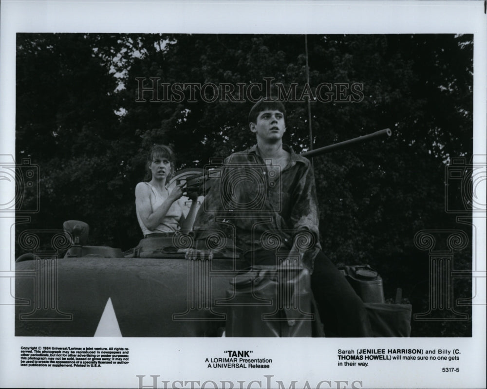 1984 Press Photo Jenilee Harrison and C. Thomas Howell in "Tank"- Historic Images