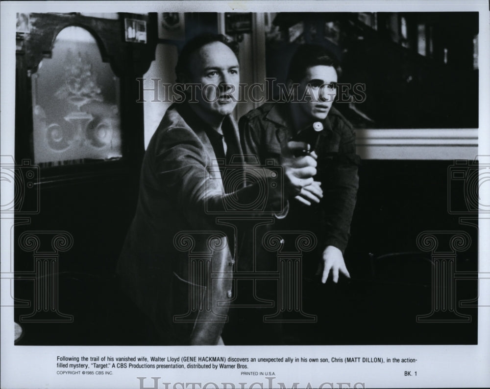 1985 Press Photo Gene Hackman and Matt Dillon in &quot;Target&quot;- Historic Images