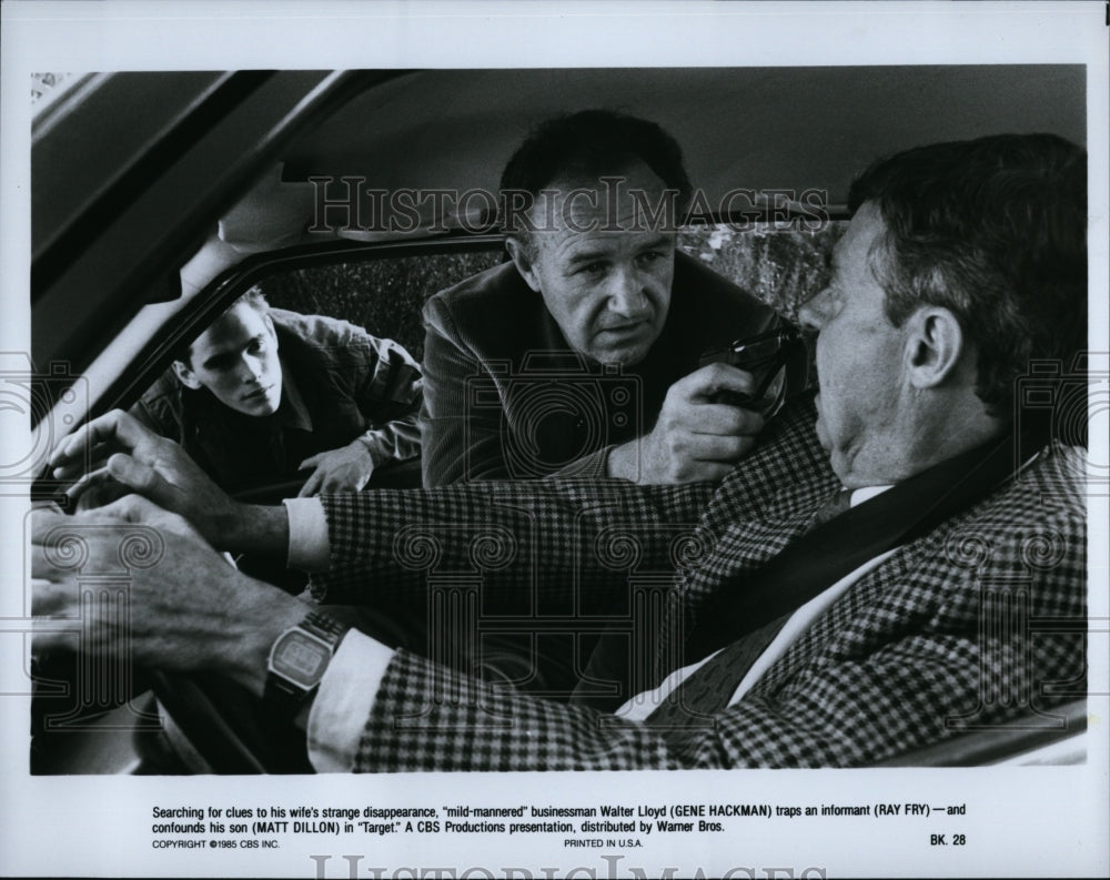 1985 Press Photo Gene Hackman, Ray Fry, Matt Dillon, &quot;Target&quot;- Historic Images