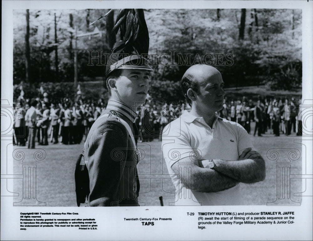 1981 Press Photo Actor, Director Timothy Hutton, Producer Stanley R. Jaffe, Taps- Historic Images