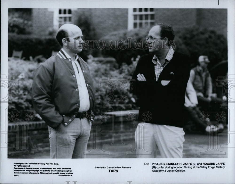 1981 Press Photo Producers Stanley R. Jaffe And Howard Jaffe, Taps- Historic Images