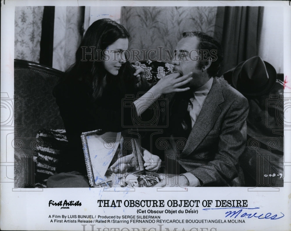 1978 Press Photo Fernando Rey Carole Bouquet in &quot;That Obscure Object of Desire&quot;- Historic Images