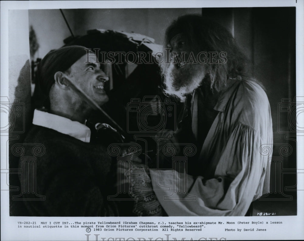 1983 Press Photo Graham Chapman, Peter Boyle, &quot;Yellowbeard&quot;- Historic Images