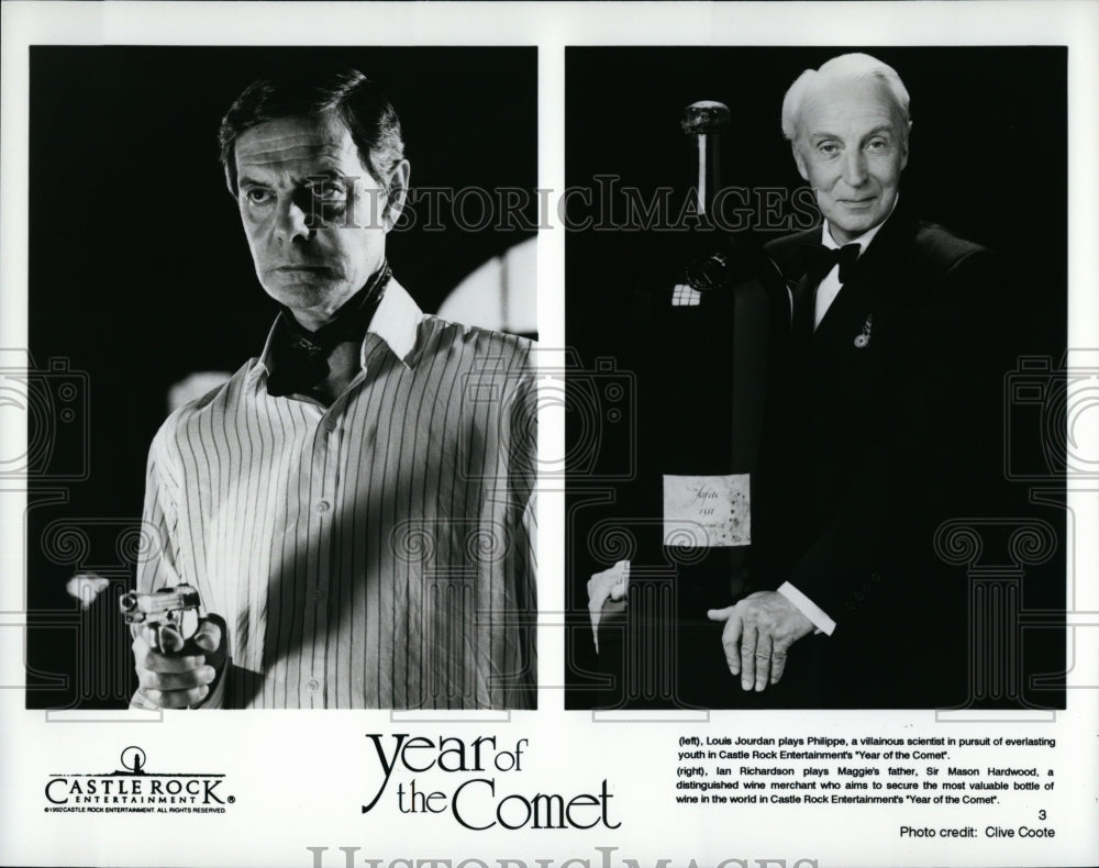 1992 Press Photo Louie Jourdan, Ian Richardson, &quot;Year of the Comet&quot;- Historic Images