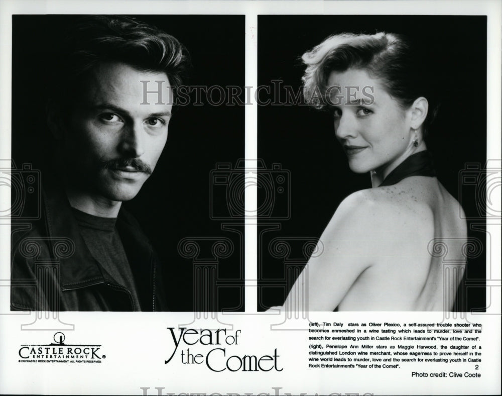 1992 Press Photo Tim Daly, Penelope Ann Miller, &quot;Year of the Comet&quot;- Historic Images