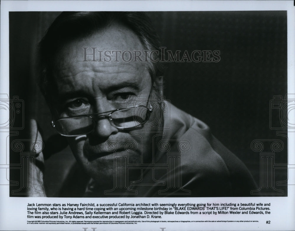 1985 Press Photo Jack Lemmon Actor Blake Edwards That&#39;s Life Movie Scene Film- Historic Images