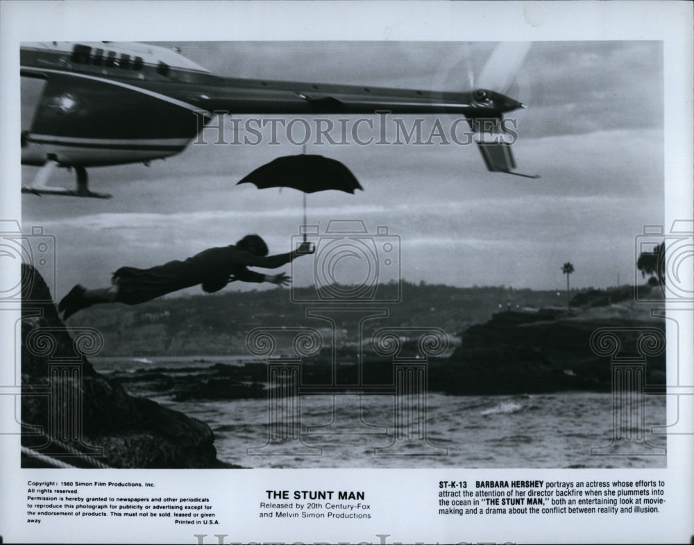 1980 Press Photo Scene from the film &quot;The Stunt Man&quot; starring Barbara Hershey- Historic Images