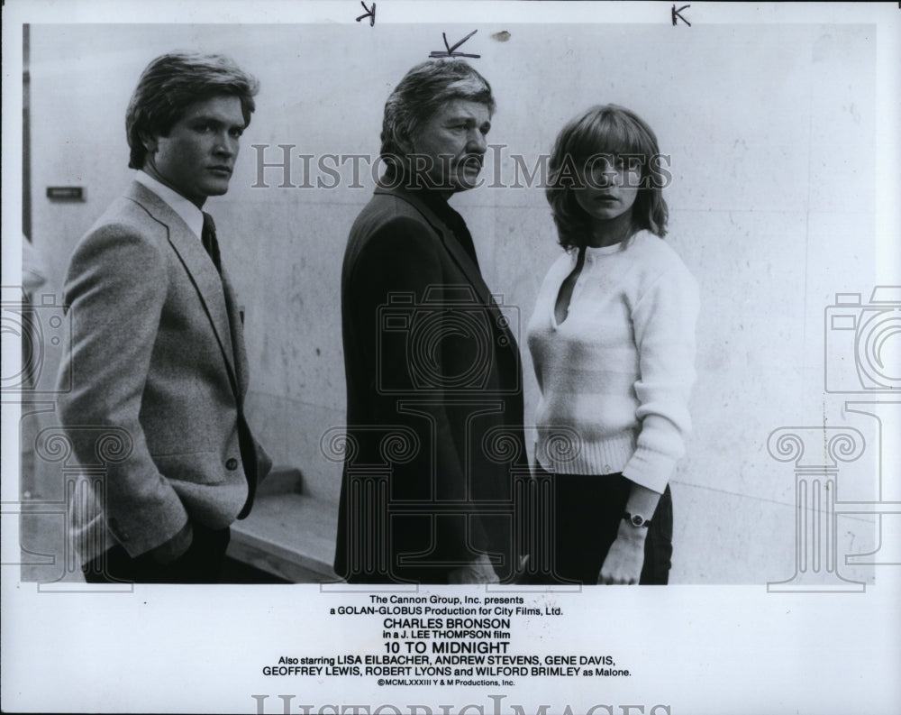 1983 Press Photo Charles Bronson, Lisa Eilbacher, Andrew Stevens- Historic Images