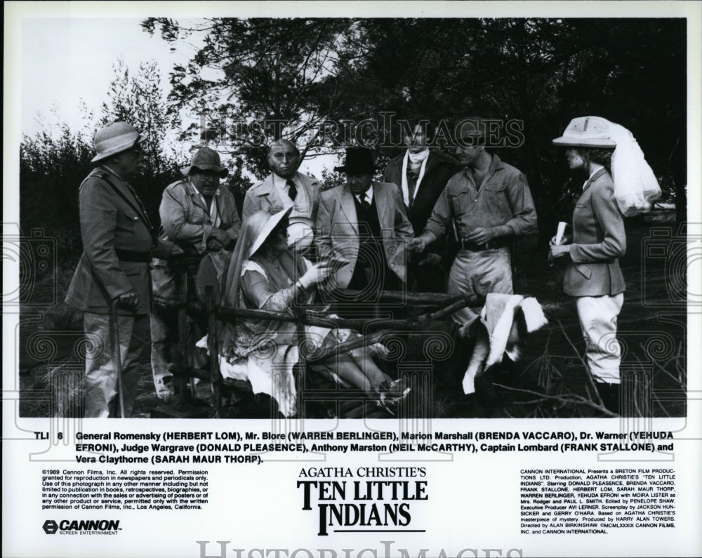 1989 Press Photo Herbert Lom, W. Berlinger, B. Vaccaro &quot;Ten Little Indians&quot;- Historic Images