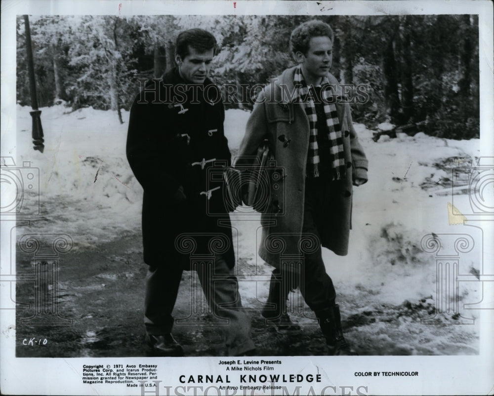 1971 Press Photo Art Garfunkel and Jack Nicholson in &quot;Carnal Knowledge&quot;- Historic Images