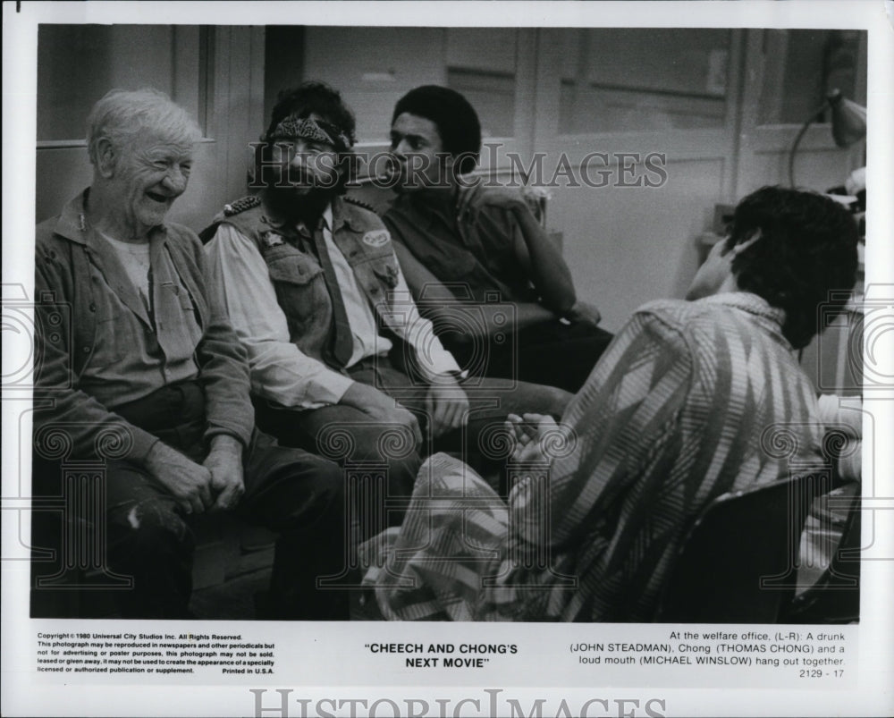 1980 Press Photo &quot;Chhech &amp; Chong&#39;s Next Movie&quot; John Steadman,T Chong, M Winslow- Historic Images