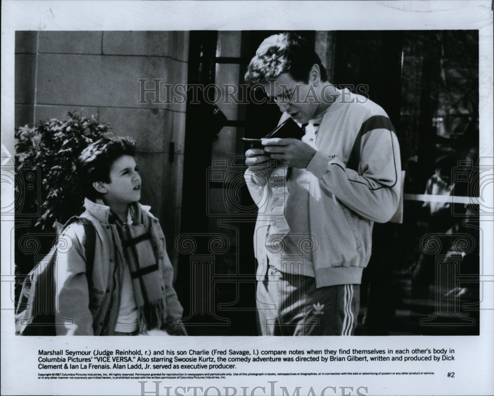 1987 Press Photo &quot;Vice Versa&quot; starring Judge Reinhold, Fred Savage- Historic Images