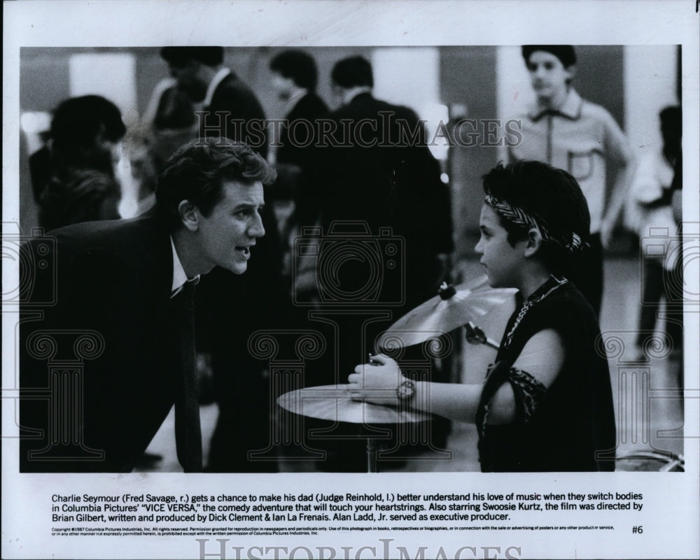 1987 Press Photo &quot;Vice Versa&quot; starring Judge Reinhold, Fred Savage- Historic Images