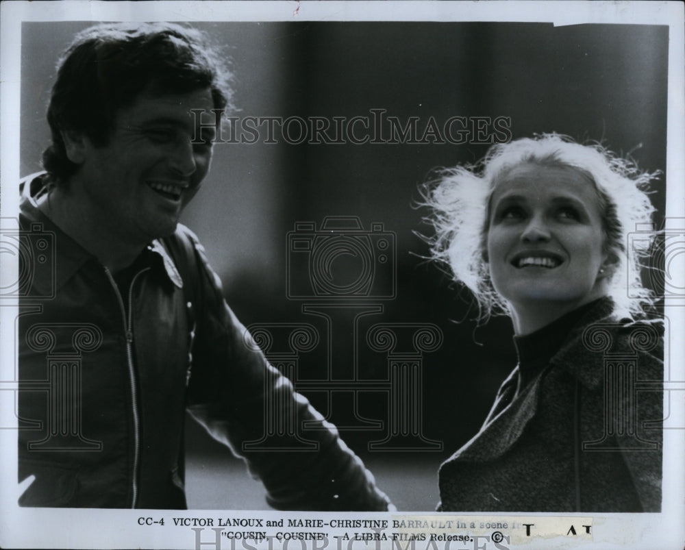 Press Photo Victor Lanoux and Marie-Christine Barrault in &quot;Cousin, Cousine&quot;- Historic Images