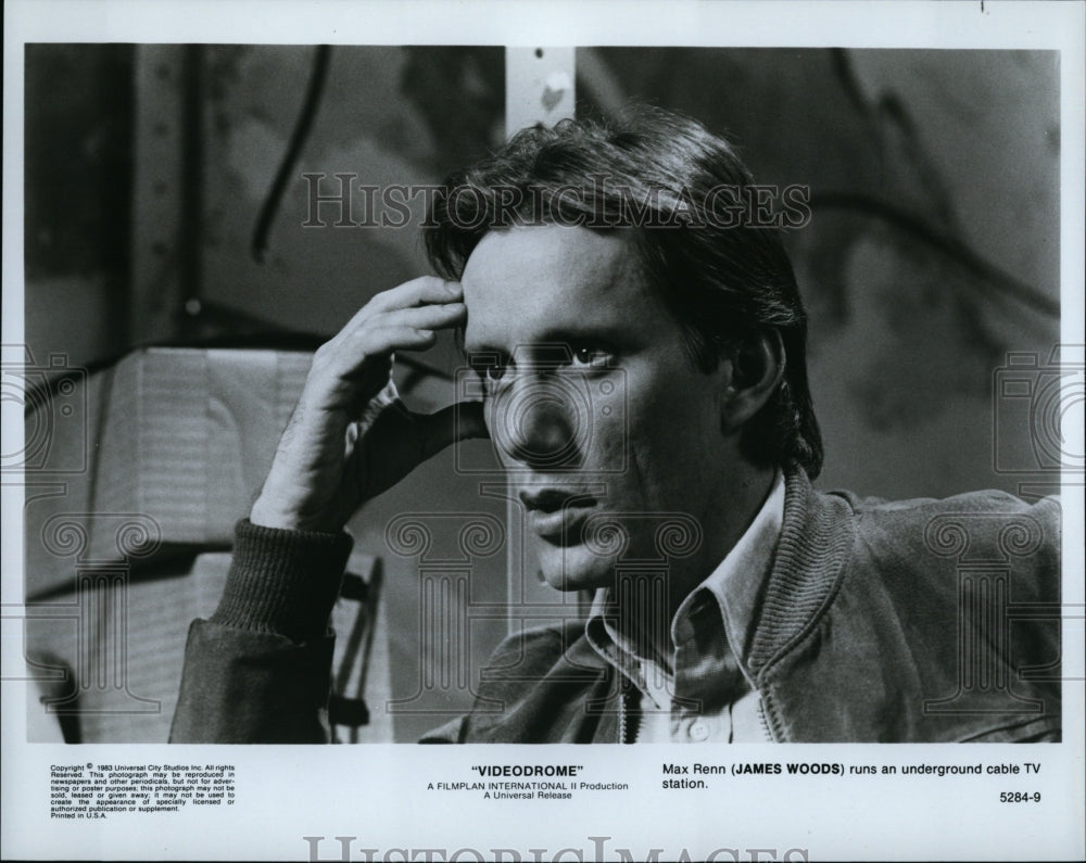 1983 Press Photo Actor James Woods As Max Renn In &quot;Videorome&quot;- Historic Images