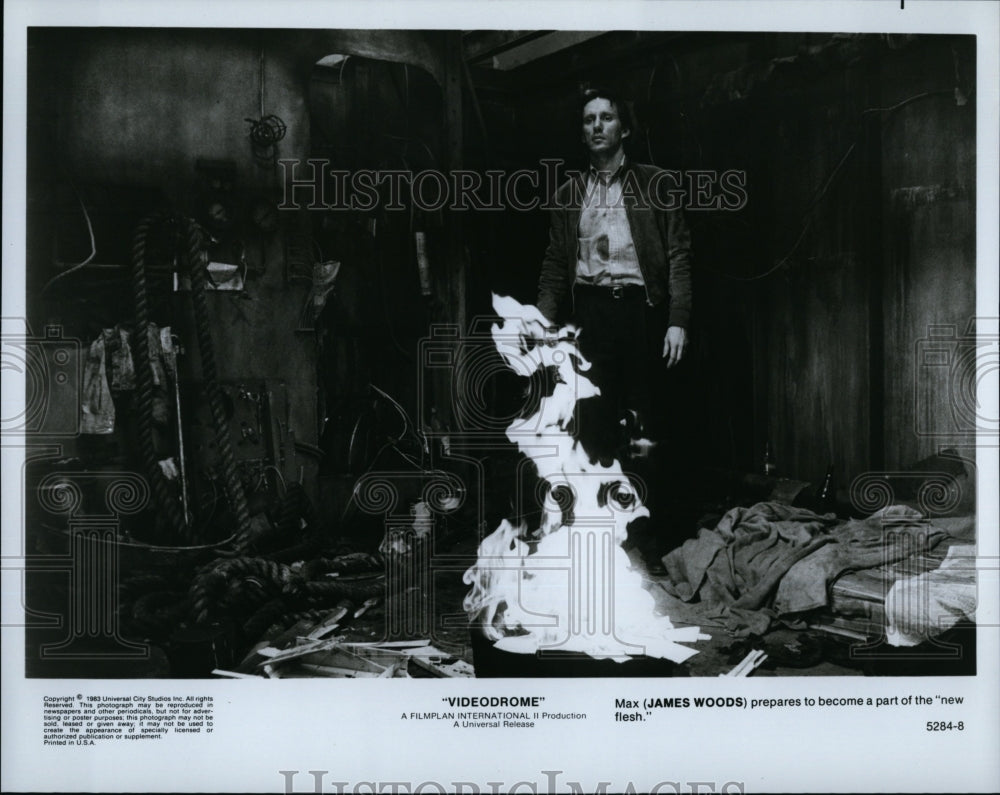 1983 Press Photo Actor James Woods As Max Renn In &quot;Videodrome&quot;- Historic Images