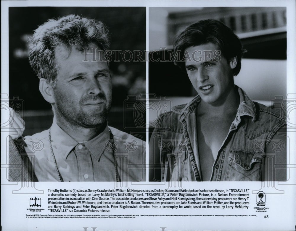 1990 Press Photo Actor Timothy Bottoms &amp; William McNamara In &quot;Texasville&quot; - Historic Images