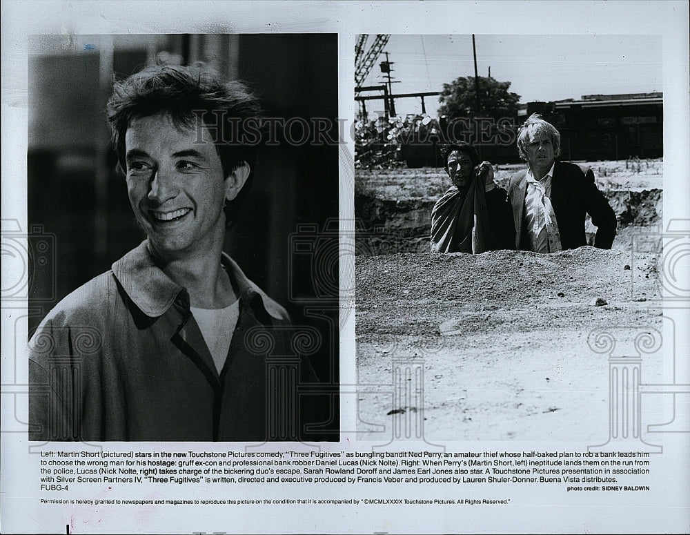 Press Photo Actor Martin Short &amp; Ned Perry in &quot;Three Fugitives&quot;- Historic Images