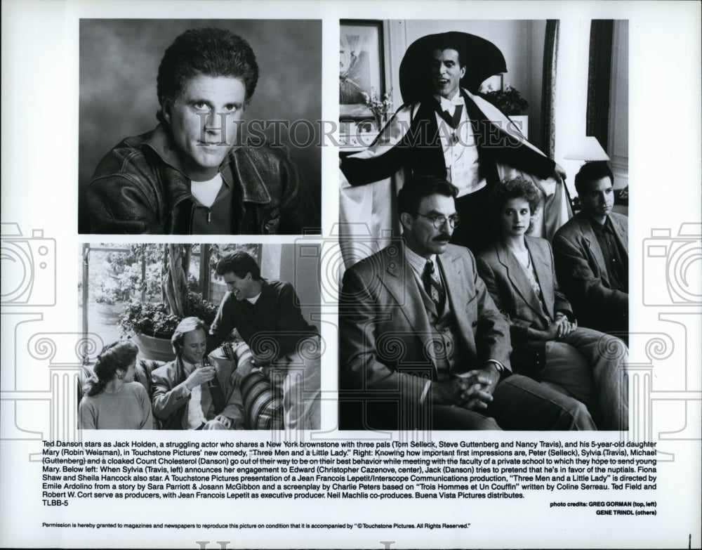 Press Photo Ted Danson Chris O&#39;Donnell Nancy Travis Steve Guttenberg Actor Movie- Historic Images