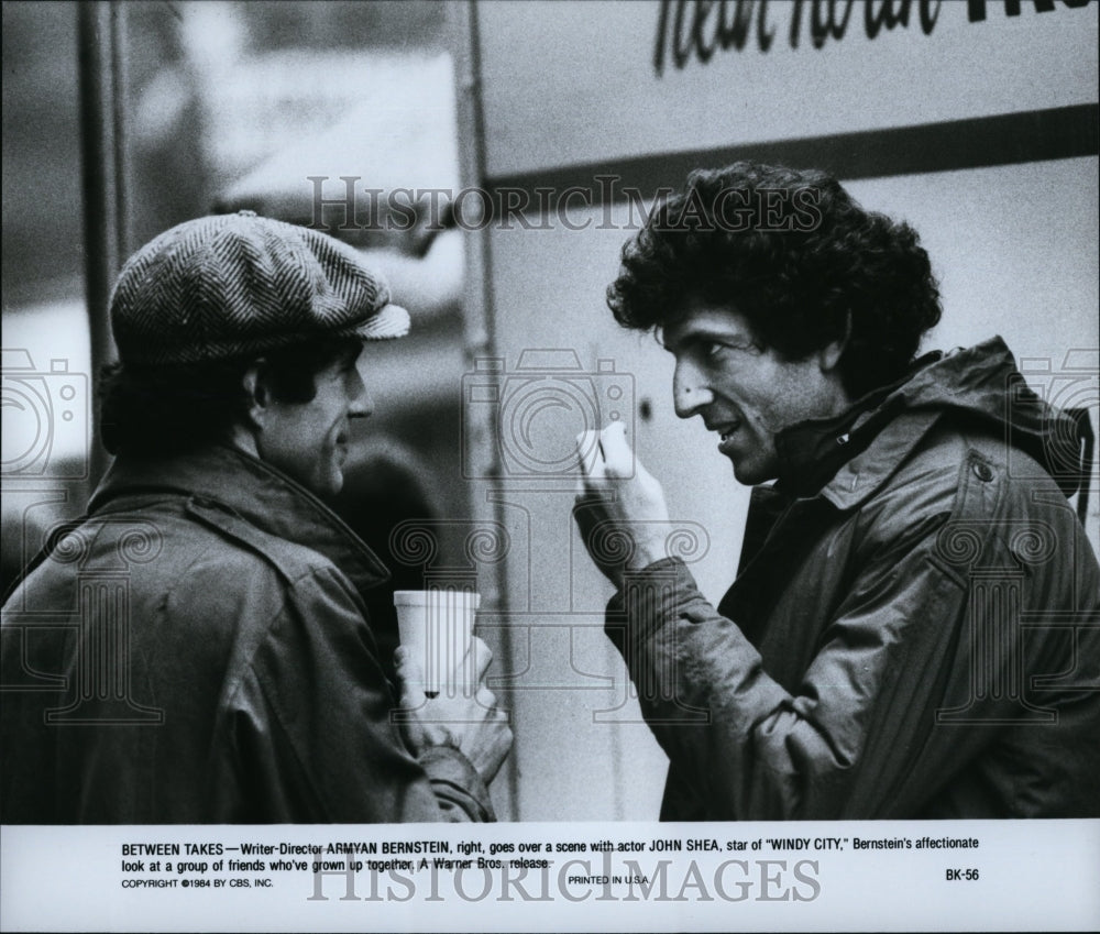 1984 Press Photo Director/Writer Armyan Berstein with John Shea in &quot;Windy City&quot;.- Historic Images